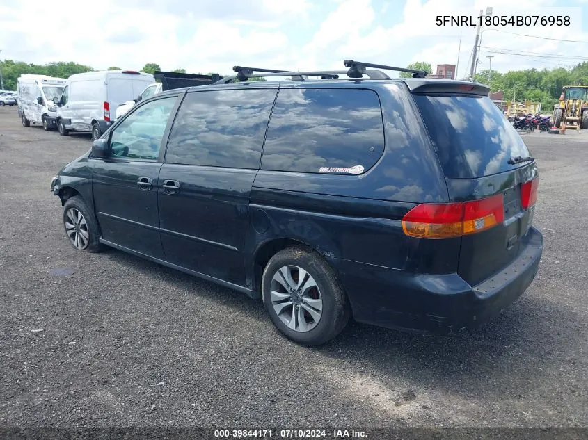 5FNRL18054B076958 2004 Honda Odyssey Ex-L