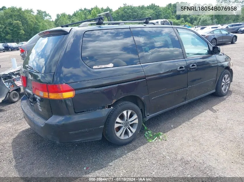 2004 Honda Odyssey Ex-L VIN: 5FNRL18054B076958 Lot: 39844171