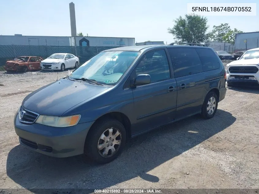 5FNRL18674B070552 2004 Honda Odyssey Ex