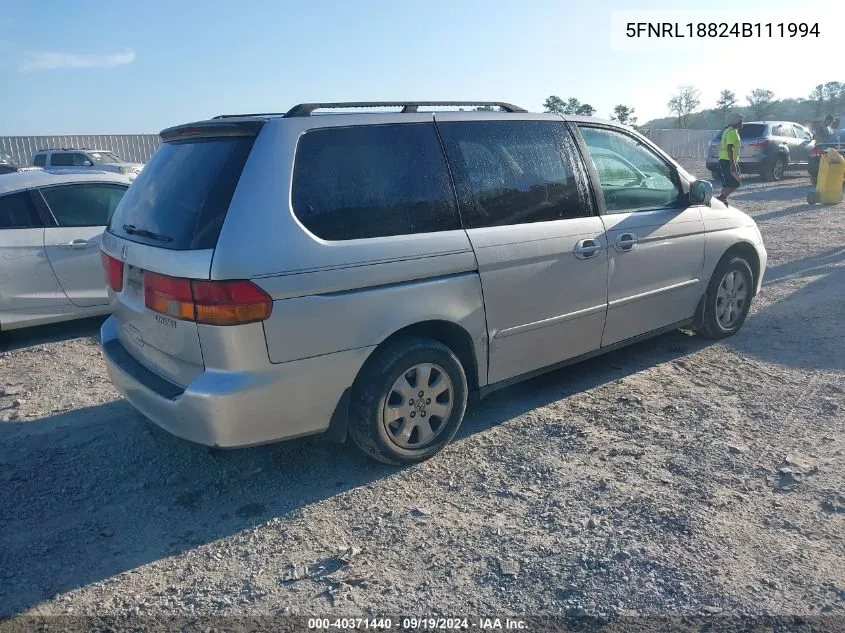 2004 Honda Odyssey Ex VIN: 5FNRL18824B111994 Lot: 40371440