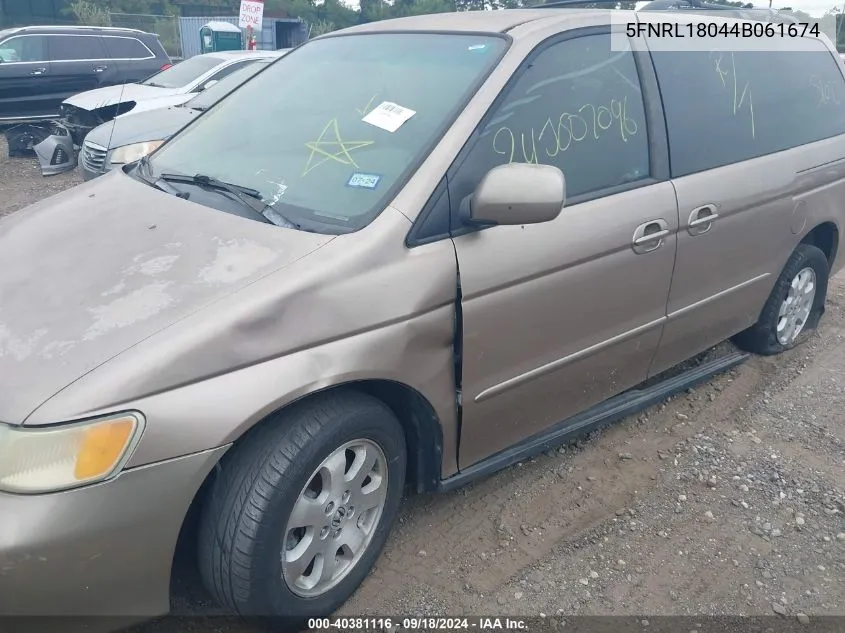 2004 Honda Odyssey Ex-L VIN: 5FNRL18044B061674 Lot: 40381116