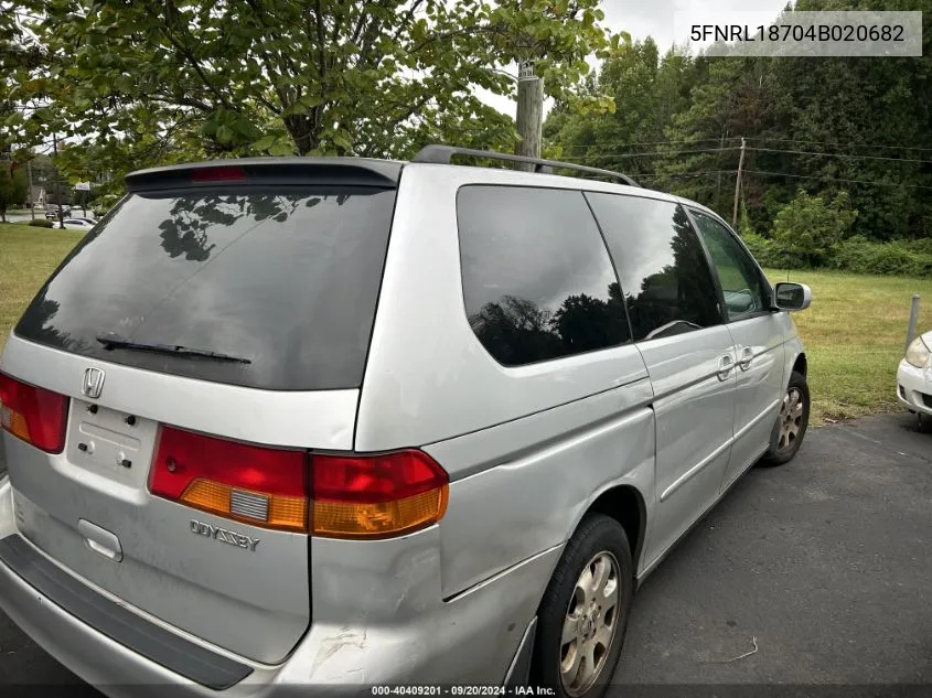 2004 Honda Odyssey VIN: 5FNRL18704B020682 Lot: 40409201