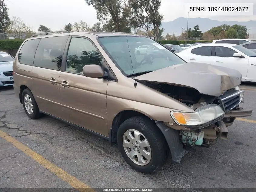 5FNRL18944B024672 2004 Honda Odyssey Ex-L