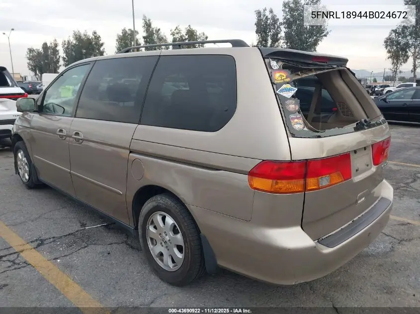 5FNRL18944B024672 2004 Honda Odyssey Ex-L