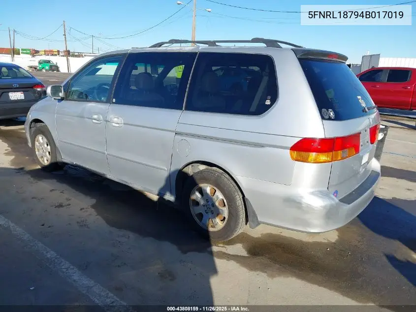 5FNRL18794B017019 2004 Honda Odyssey Ex-L