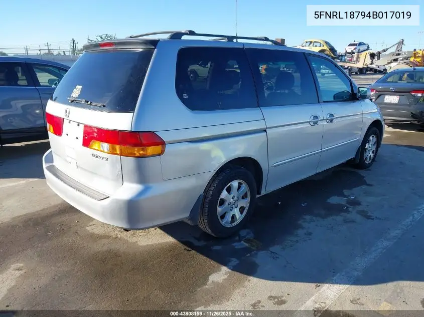 5FNRL18794B017019 2004 Honda Odyssey Ex-L