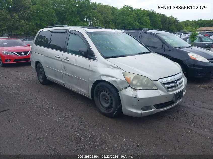 2005 Honda Odyssey Touring VIN: 5FNRL38865B102079 Lot: 39502364