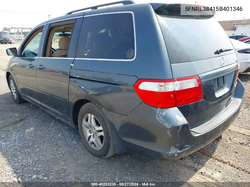 5FNRL38415B401346 2005 Honda Odyssey Ex