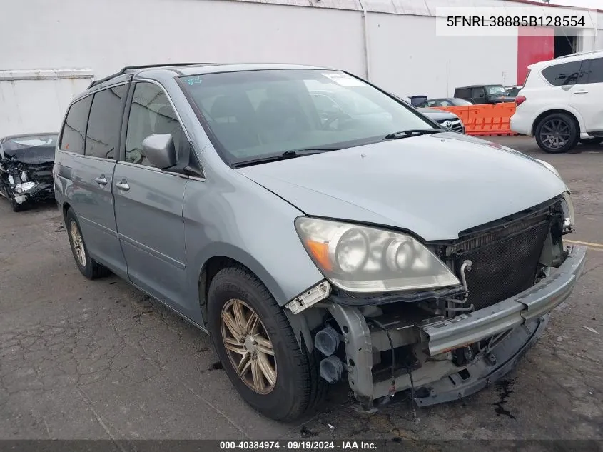 2005 Honda Odyssey Touring VIN: 5FNRL38885B128554 Lot: 40384974