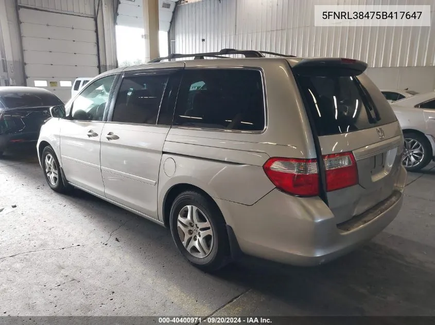 5FNRL38475B417647 2005 Honda Odyssey Ex