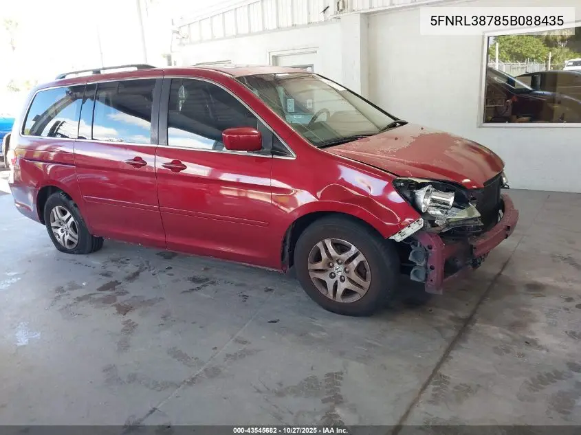 5FNRL38785B088435 2005 Honda Odyssey Ex-L