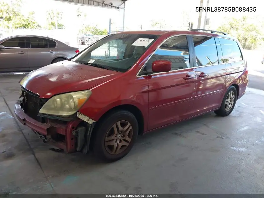 5FNRL38785B088435 2005 Honda Odyssey Ex-L