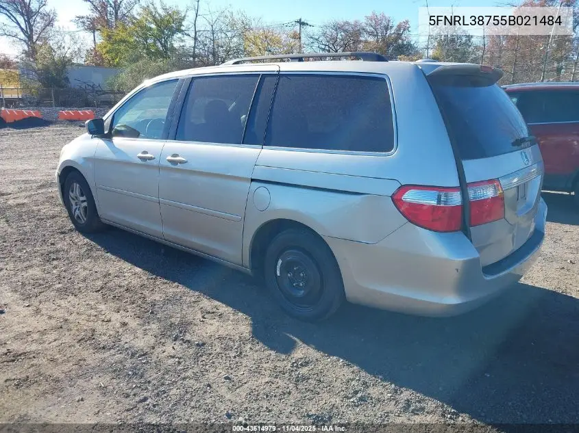 5FNRL38755B021484 2005 Honda Odyssey Ex-L