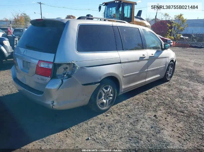 5FNRL38755B021484 2005 Honda Odyssey Ex-L