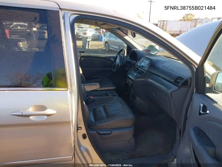 5FNRL38755B021484 2005 Honda Odyssey Ex-L