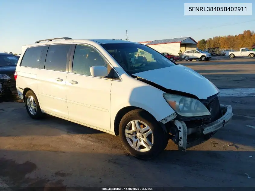 5FNRL38405B402911 2005 Honda Odyssey Ex