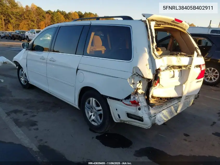 5FNRL38405B402911 2005 Honda Odyssey Ex