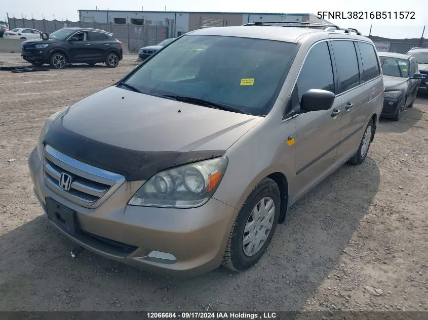 5FNRL38216B511572 2006 Honda Odyssey