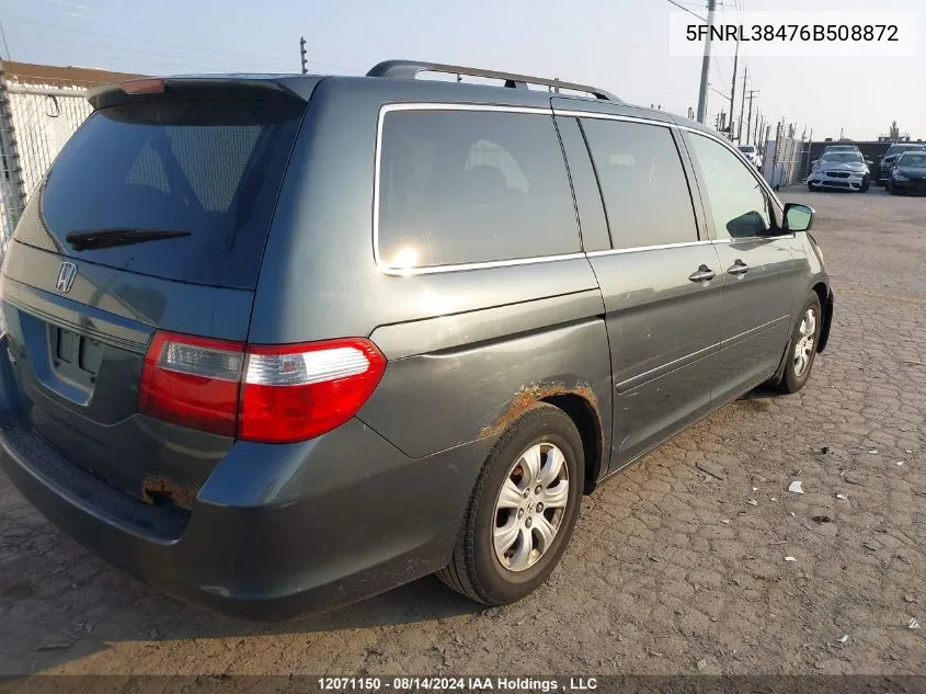 2006 Honda Odyssey Ex VIN: 5FNRL38476B508872 Lot: 12071150