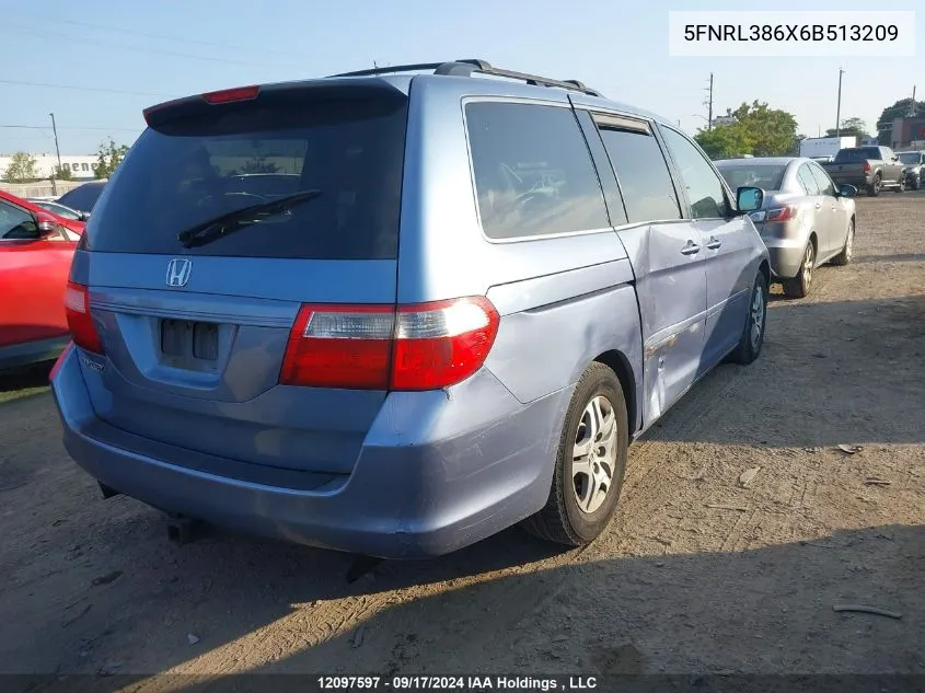 5FNRL386X6B513209 2006 Honda Odyssey