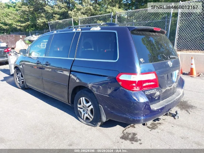 2006 Honda Odyssey Ex VIN: 5FNRL38446B012167 Lot: 39529398