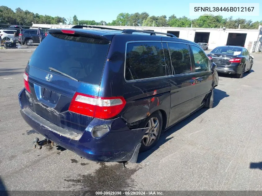 5FNRL38446B012167 2006 Honda Odyssey Ex