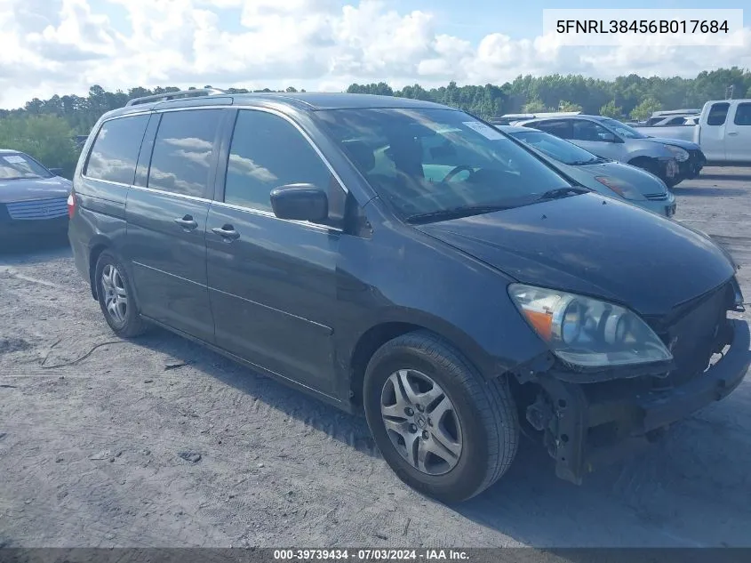 2006 Honda Odyssey Ex VIN: 5FNRL38456B017684 Lot: 39739434