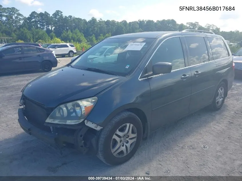 2006 Honda Odyssey Ex VIN: 5FNRL38456B017684 Lot: 39739434