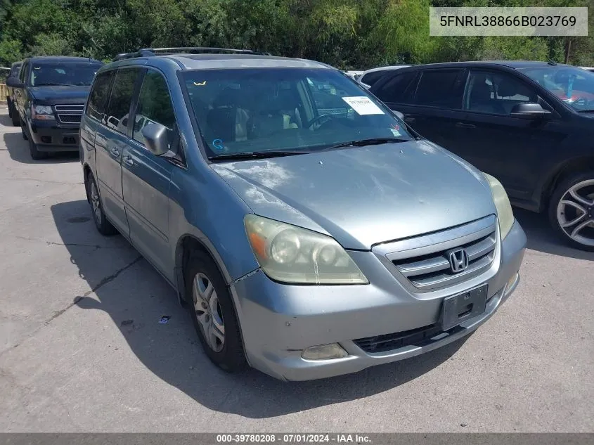 2006 Honda Odyssey Touring VIN: 5FNRL38866B023769 Lot: 39780208