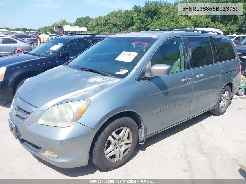 2006 Honda Odyssey Touring VIN: 5FNRL38866B023769 Lot: 39780208