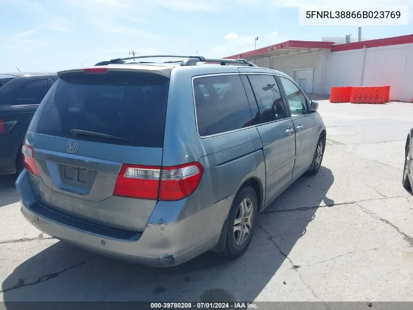 2006 Honda Odyssey Touring VIN: 5FNRL38866B023769 Lot: 39780208