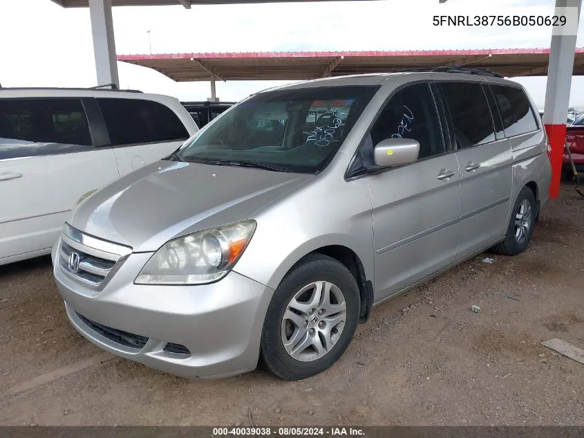 2006 Honda Odyssey Ex-L VIN: 5FNRL38756B050629 Lot: 40039038