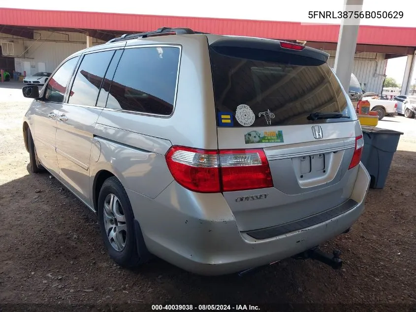 2006 Honda Odyssey Ex-L VIN: 5FNRL38756B050629 Lot: 40039038