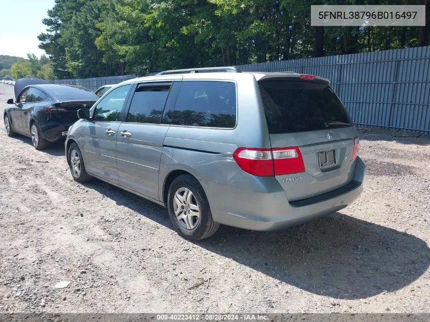 2006 Honda Odyssey Ex-L VIN: 5FNRL38796B016497 Lot: 40223412