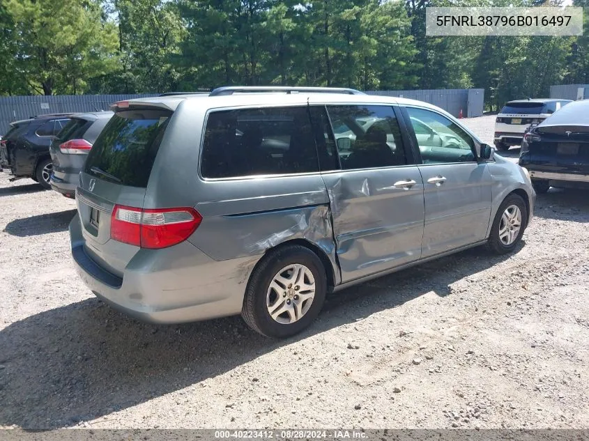 2006 Honda Odyssey Ex-L VIN: 5FNRL38796B016497 Lot: 40223412