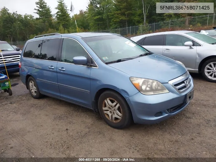 2006 Honda Odyssey Ex-L VIN: 5FNRL38676B071425 Lot: 40311268