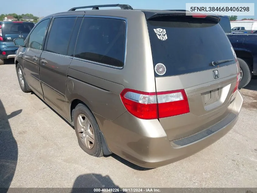 2006 Honda Odyssey Ex VIN: 5FNRL38466B406298 Lot: 40349226