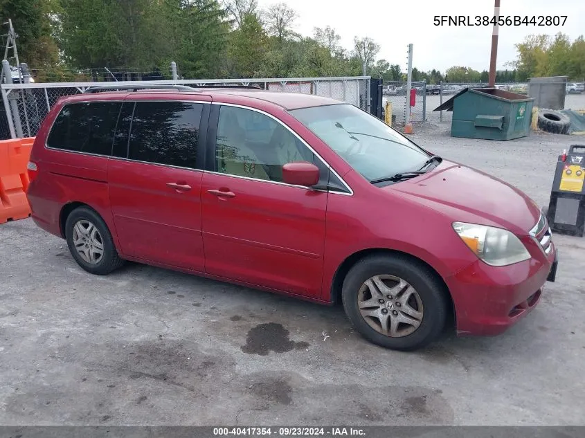 5FNRL38456B442807 2006 Honda Odyssey Ex