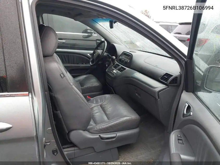 5FNRL38726B106994 2006 Honda Odyssey Ex-L