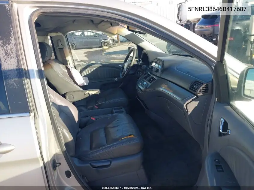 5FNRL38646B417687 2006 Honda Odyssey Ex-L
