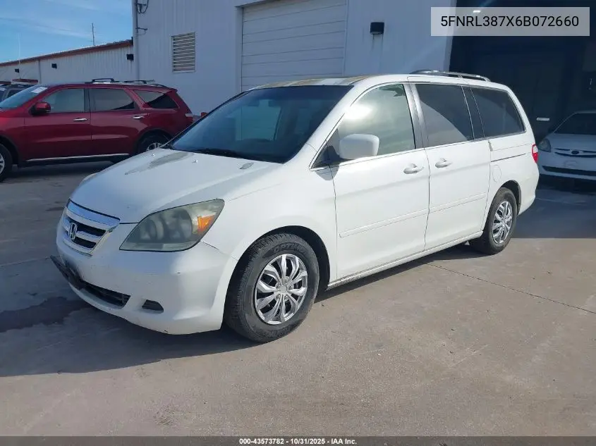 5FNRL387X6B072660 2006 Honda Odyssey Ex-L