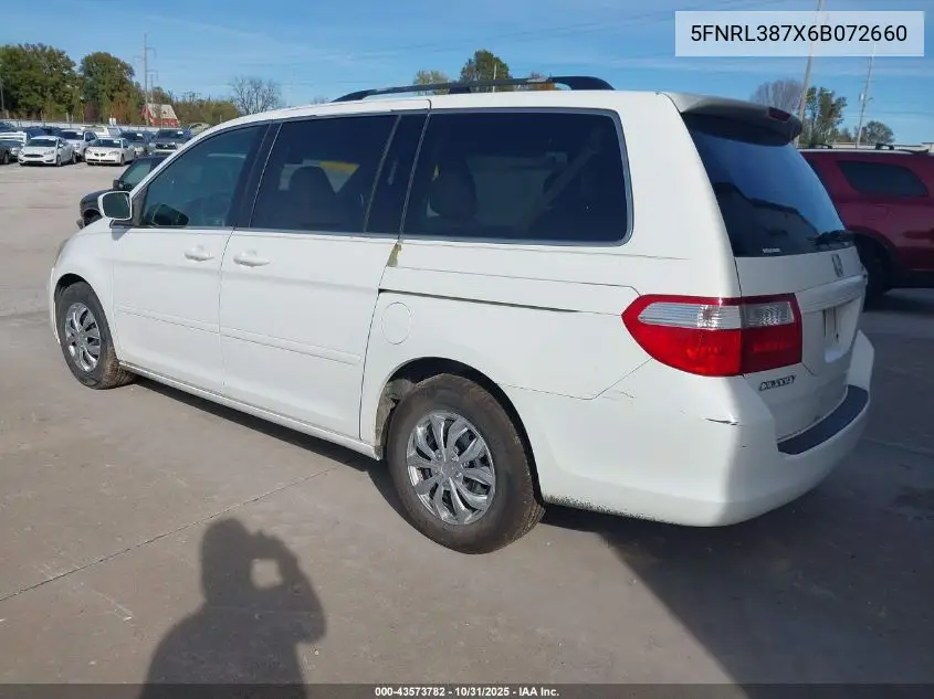 5FNRL387X6B072660 2006 Honda Odyssey Ex-L
