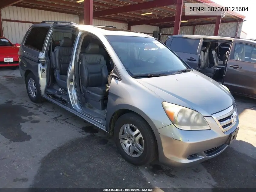 5FNRL38736B125604 2006 Honda Odyssey Ex-L
