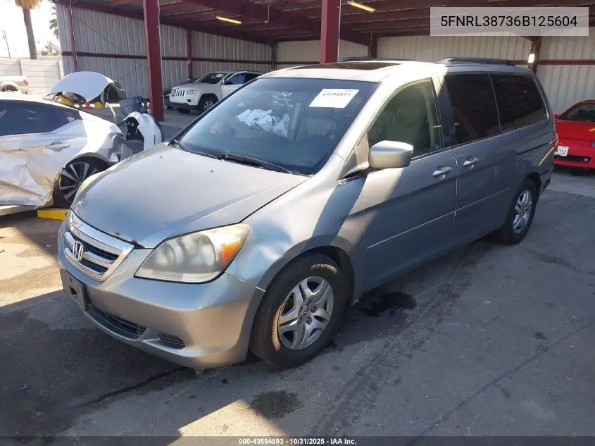 5FNRL38736B125604 2006 Honda Odyssey Ex-L