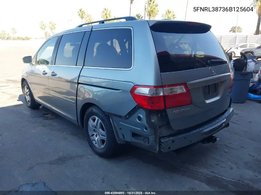 5FNRL38736B125604 2006 Honda Odyssey Ex-L