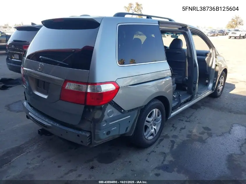 5FNRL38736B125604 2006 Honda Odyssey Ex-L