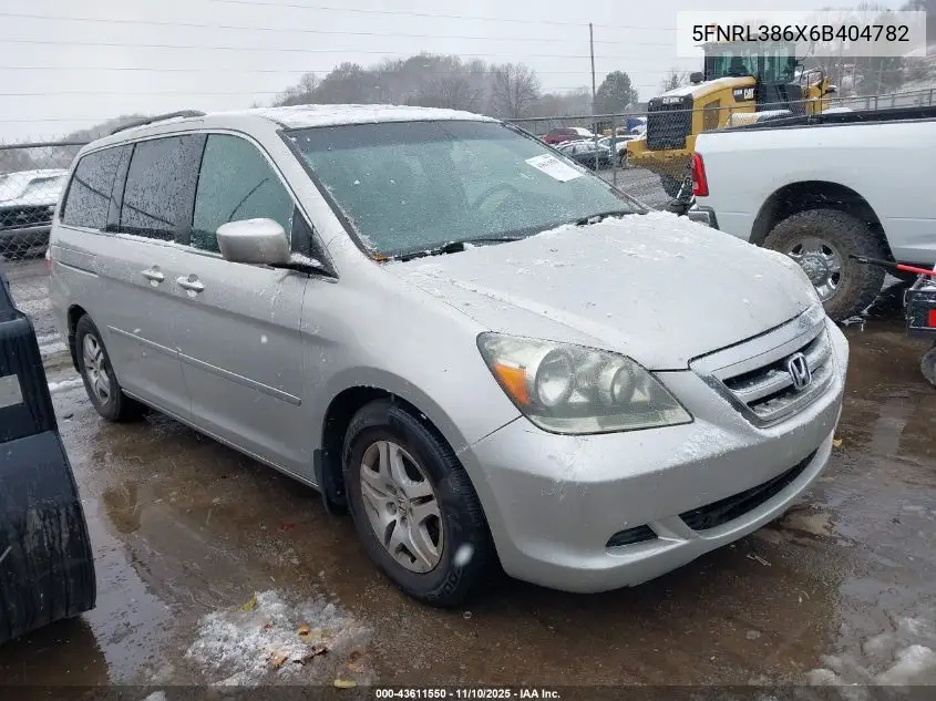 5FNRL386X6B404782 2006 Honda Odyssey Ex-L