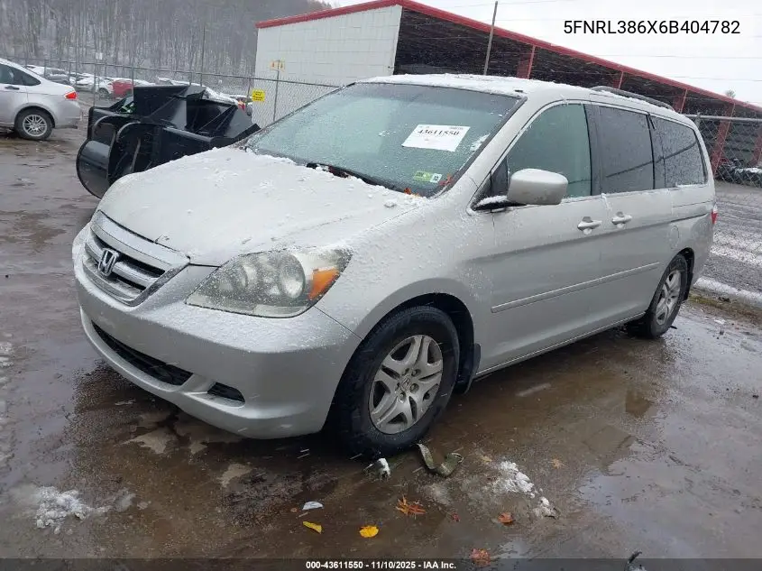 5FNRL386X6B404782 2006 Honda Odyssey Ex-L