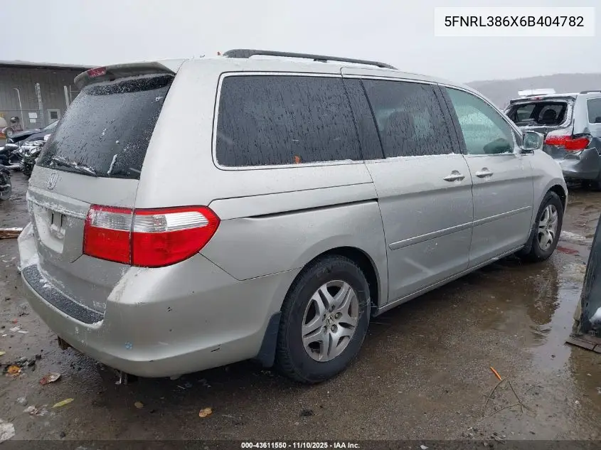 5FNRL386X6B404782 2006 Honda Odyssey Ex-L