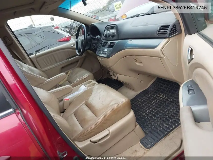5FNRL38626B419745 2006 Honda Odyssey Ex-L